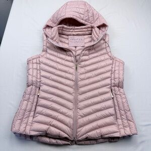 Gallery Light Pink Down Quilted Hooded Vest